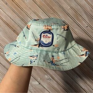 Coors Light LTD Living The Dream Fly Fishing Bucket Hat Trout Patch Silky